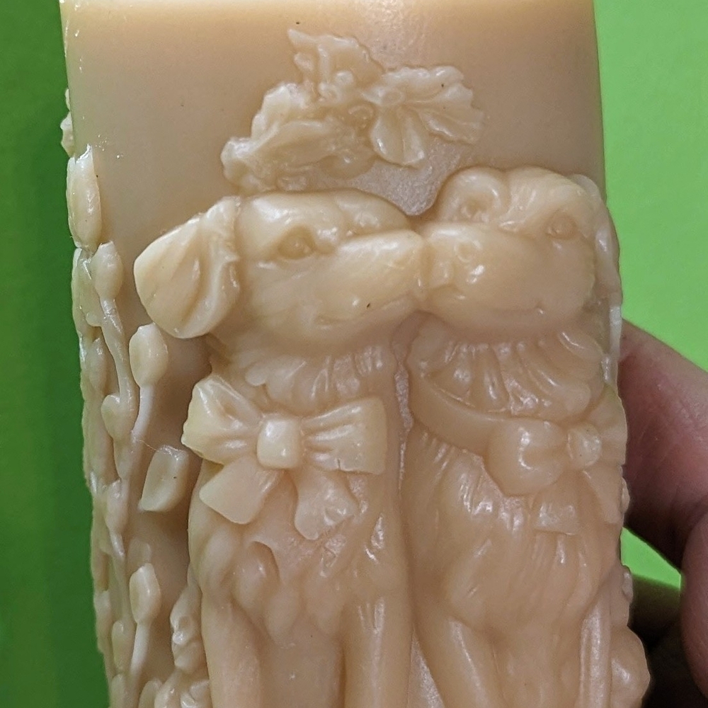 Cream Decorative Dog Candle